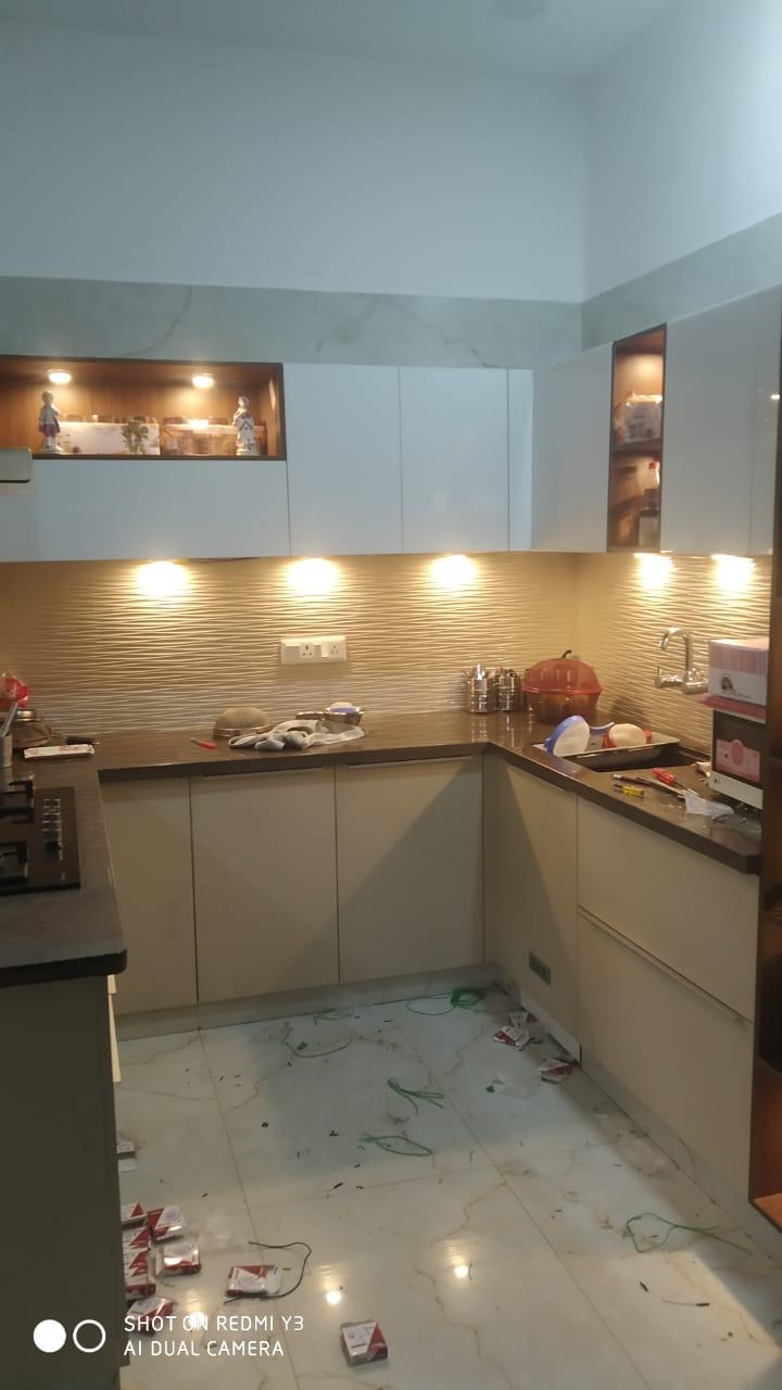 U-Shape Kitchen with Warm Lighting, Kanpur